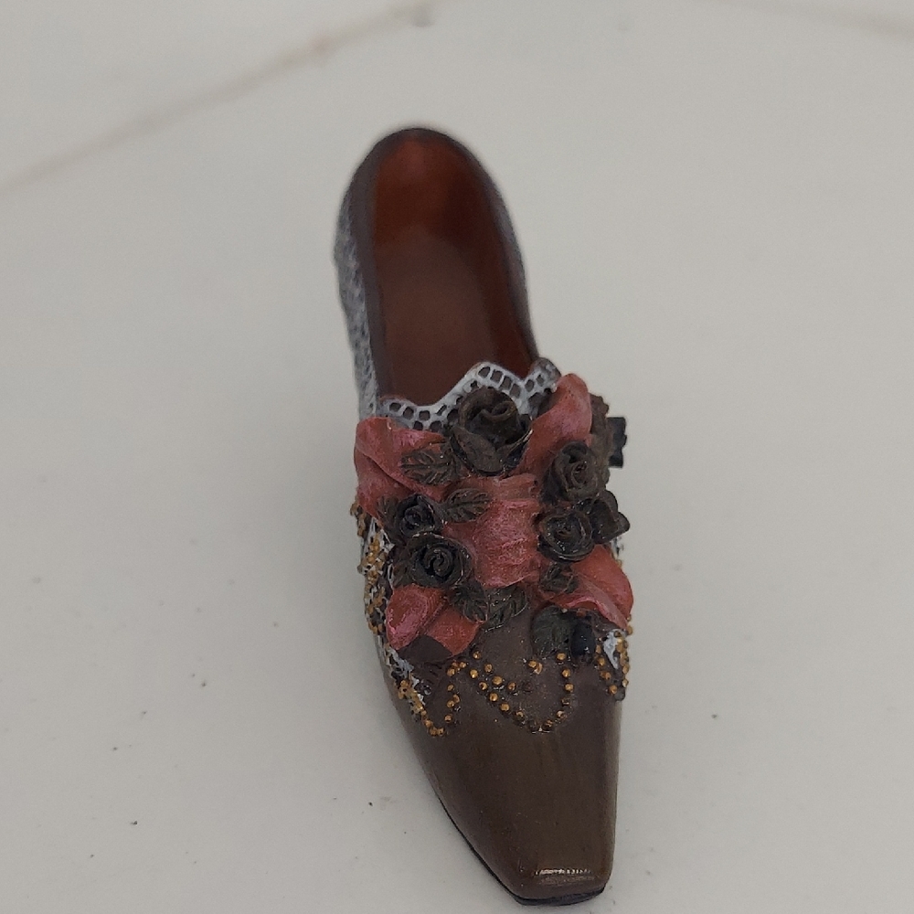Brown and Pink Decorative Accent Shoe